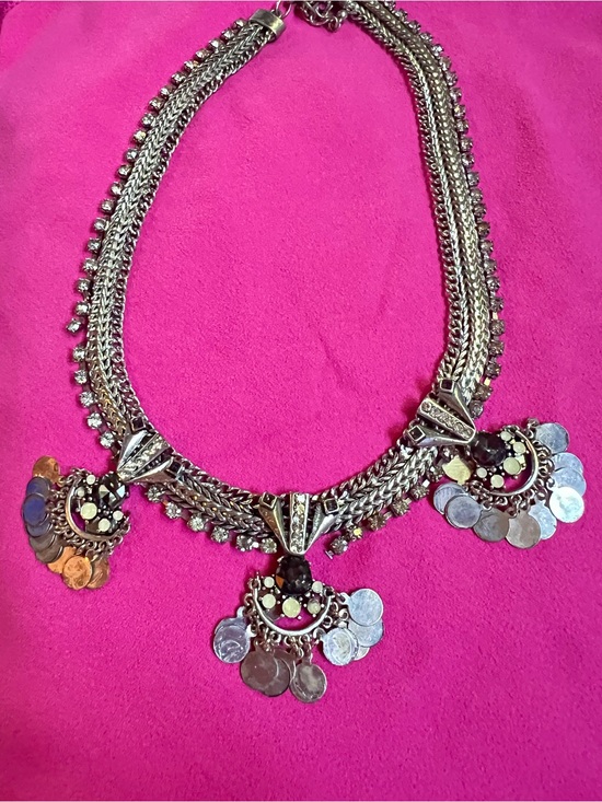 Jewelry - Silver-Tone Coin Cluster Statement Necklace - Women Jewelry